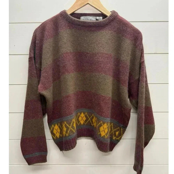 Vintage Made For Saks Fifth Avenue Striped Lambs Wool/Rabbit Hair/Angora Sweater - Picture 14 of 14